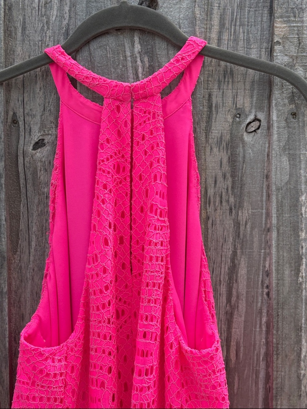 Lilly Pulitzer Hot Pink Crochet Halter Sundress - Picture 4 of 16